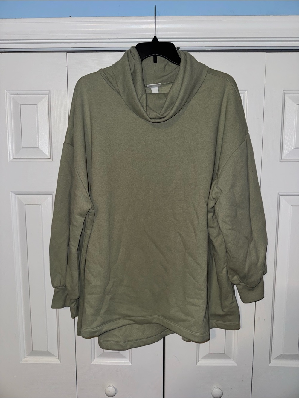 Ava & Viv Olive Cowl Neck Plus Size Pullover Sweater